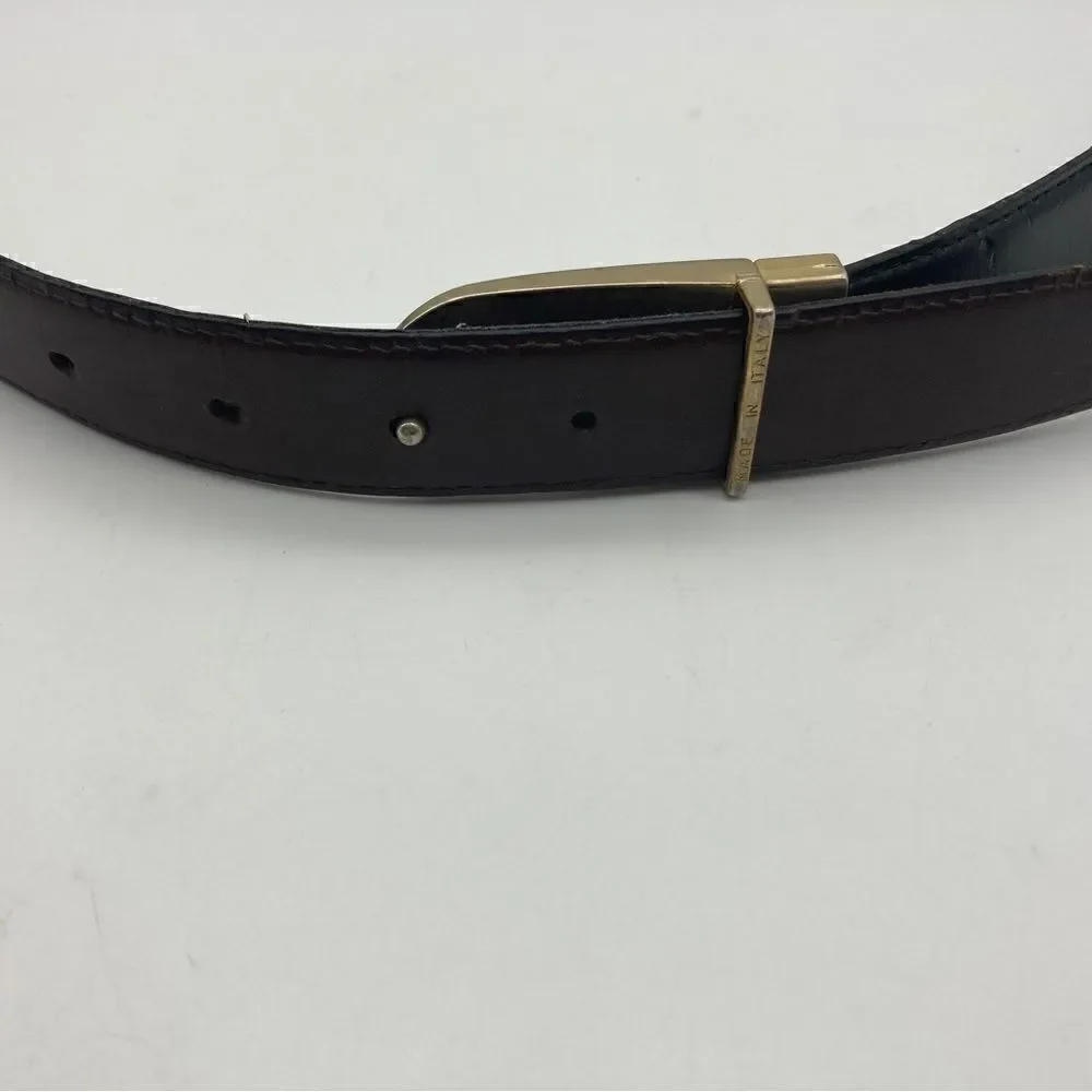 Geoffrey Beene Leather Brown/Black Men’s Belt Size 44-110 Made in Italy